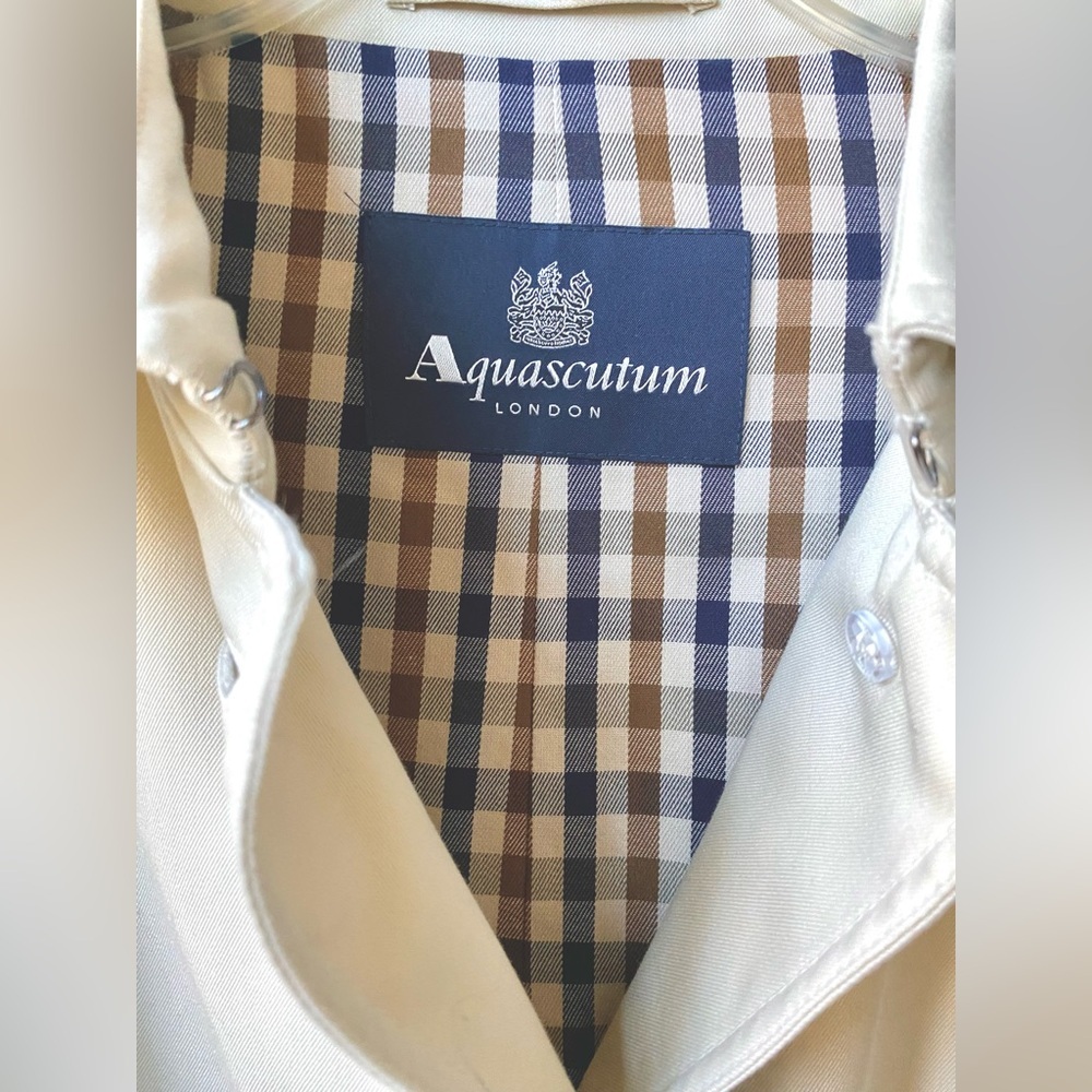 🚫SOLD OUT🚫VTG AQUASCUTUM LONDON Tan Trench Coat Lightweight Classic Design - Picture 4 of 12